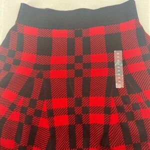 Ralph Lauren women's Skirt size XL Skater Re Black Plaid warm Flared